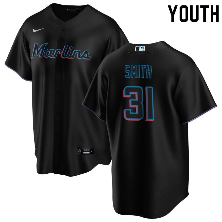 Nike Youth #31 Caleb Smith Miami Marlins Baseball Jerseys Sale-Black